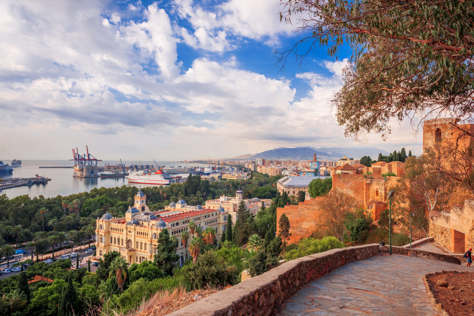 Malaga, Spain cityscape at the Alcazaba